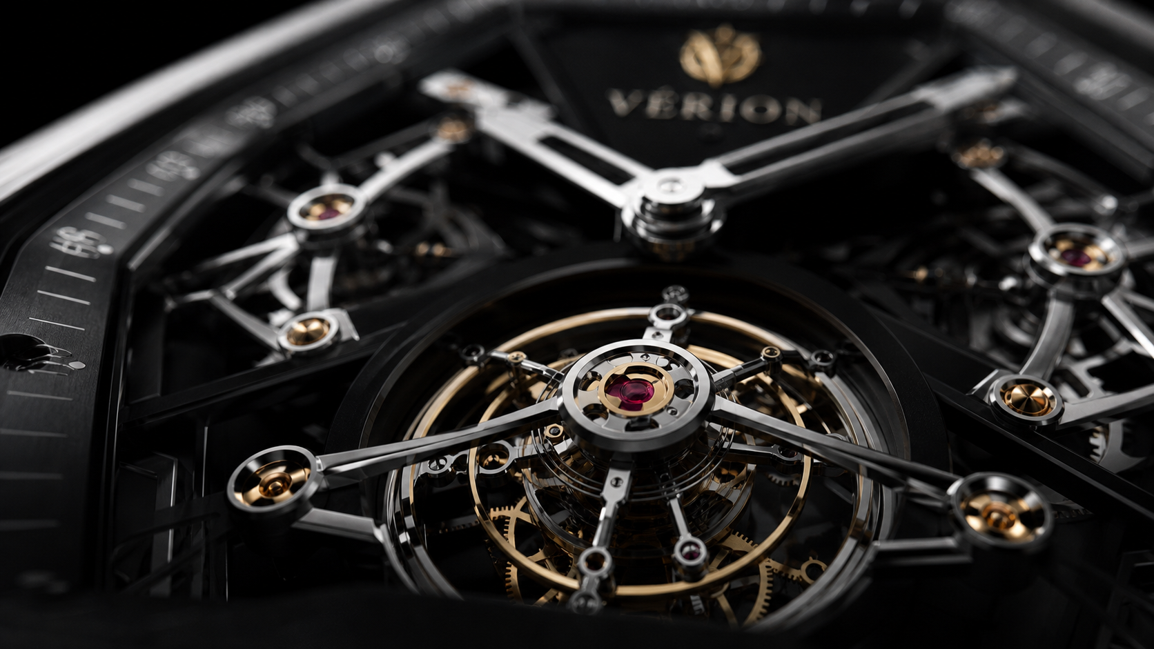 Makroaufnahme des Flying Tourbillons der AUREX NOVA